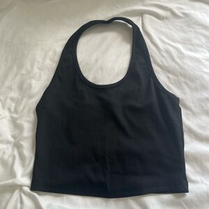 Black Ribbed Halter Top